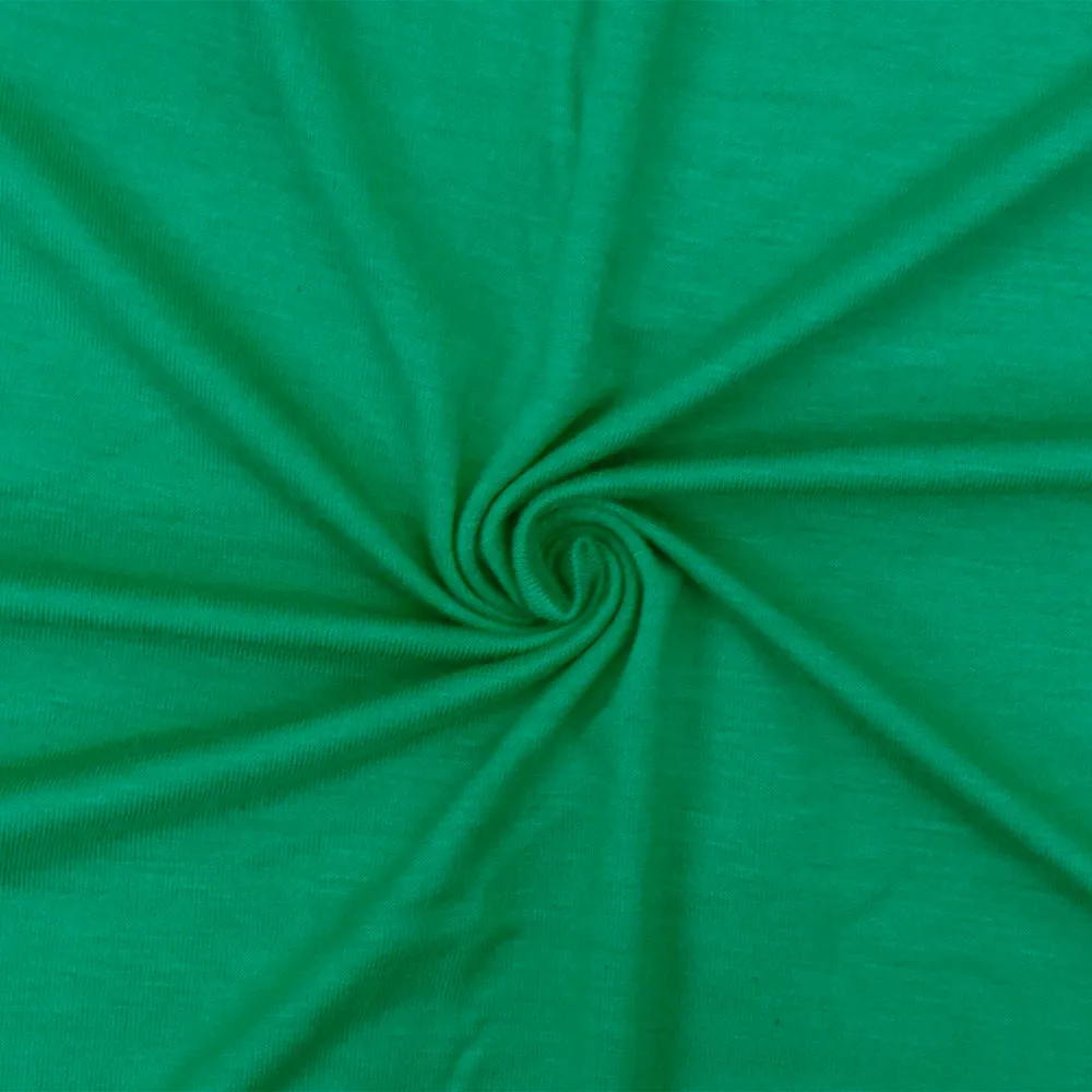 Kelly Green Solid Stretch Rayon Jersey Knit Fabric