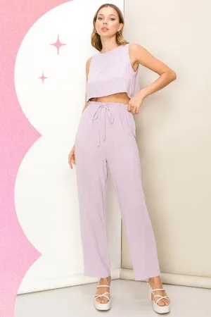 Lavender Simply You Sleeveless Top And Pants Two-Piece Set