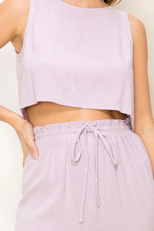 Lavender Simply You Sleeveless Top And Pants Two-Piece Set