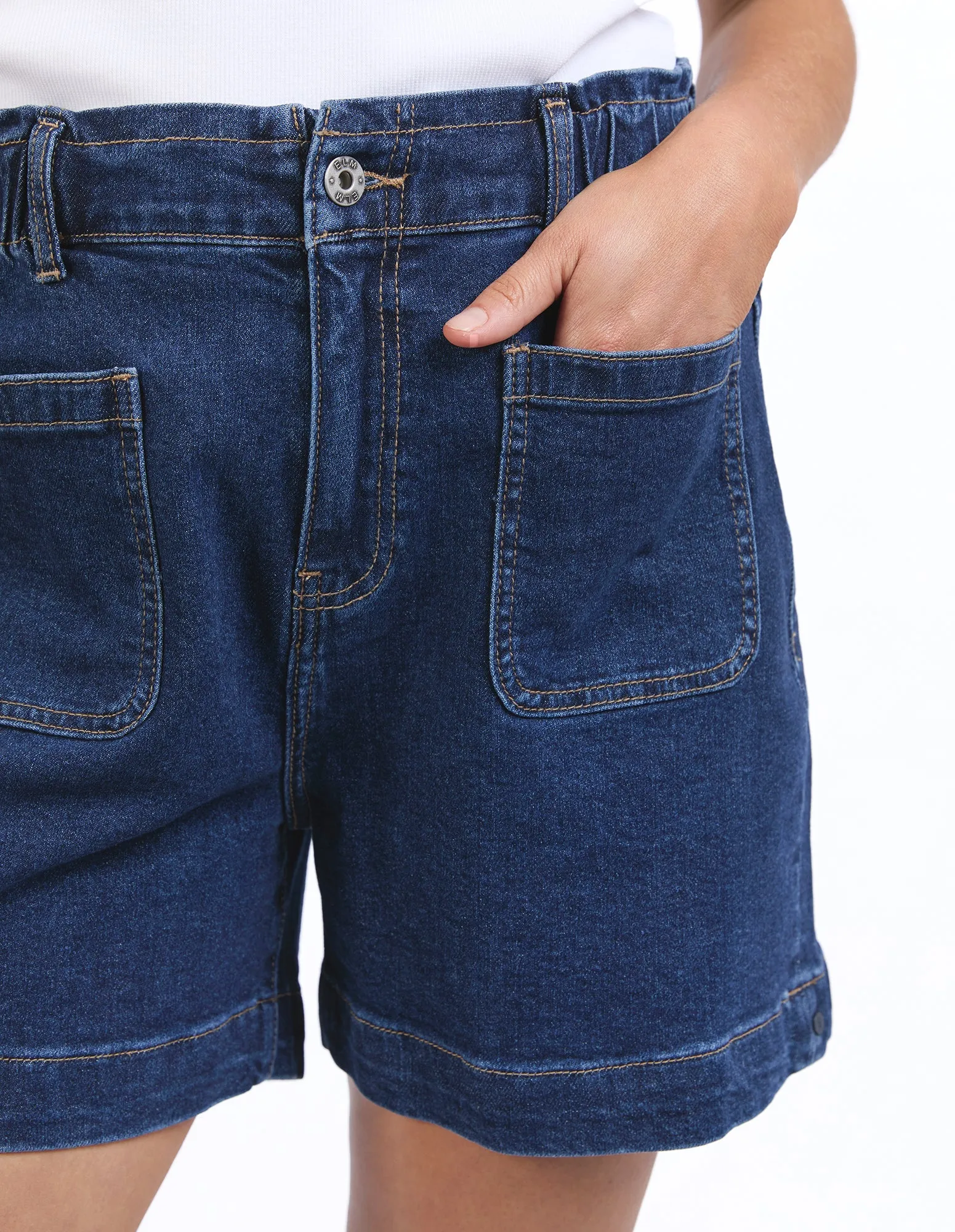 Lennox Denim Shorts Dark Blue Wash