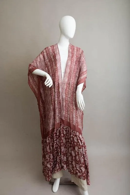LETO Paisley Tapestry Free Flow Kimono