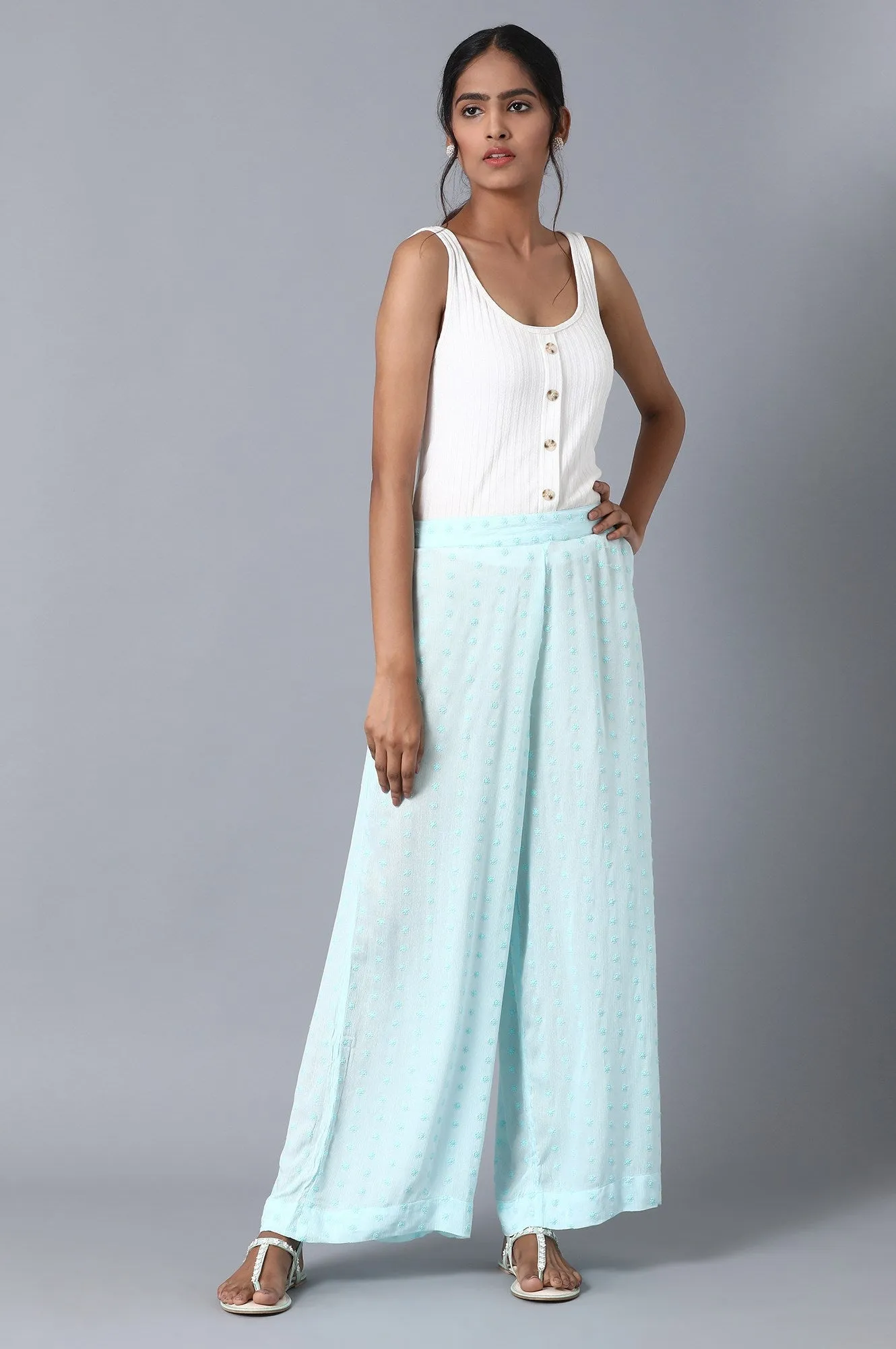 Light Blue Loose Fit Palazzo