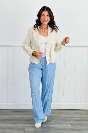 Light Blue Striped Boxer Pants (Reg.)