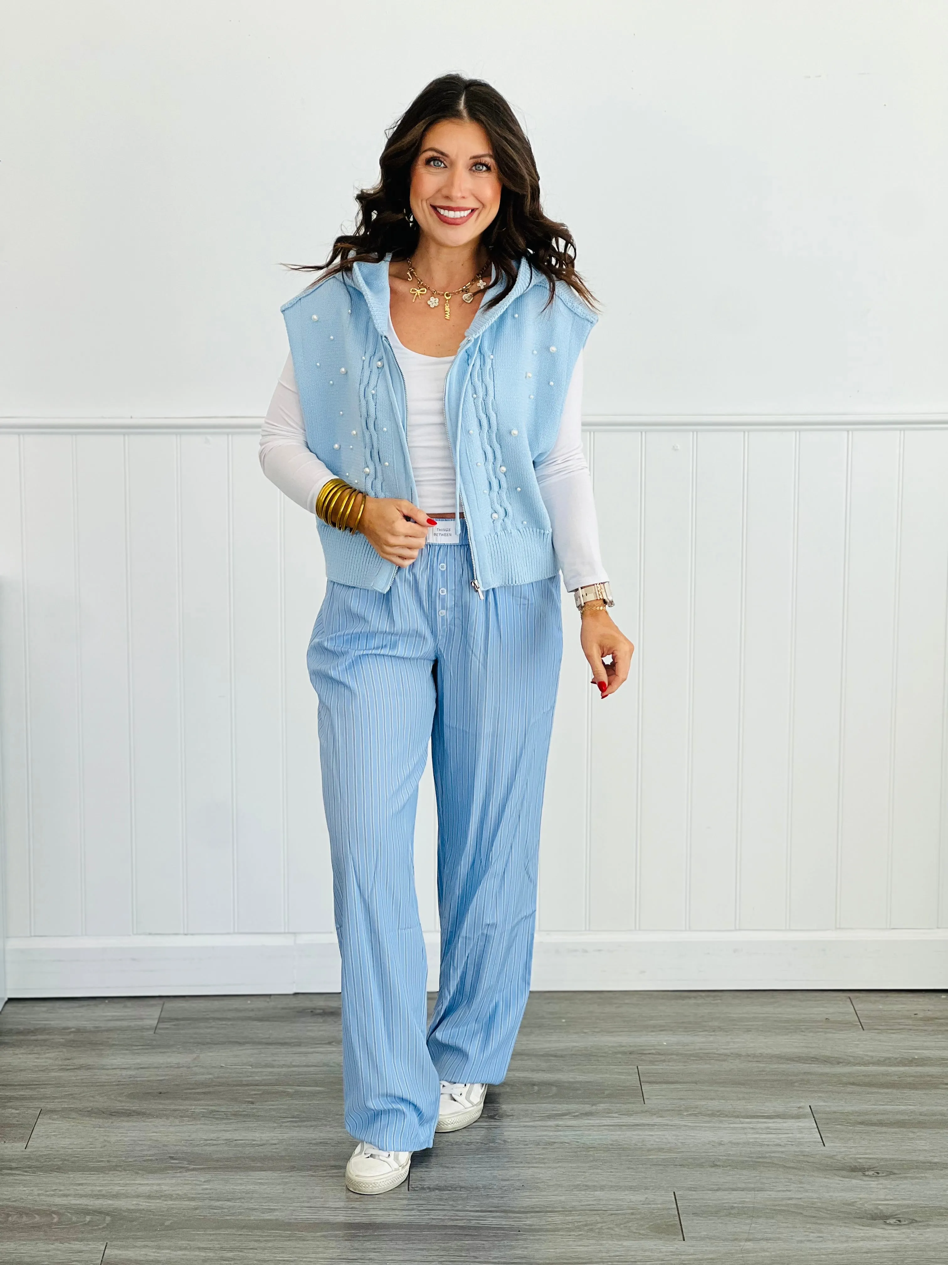 Light Blue Striped Boxer Pants (Reg.)