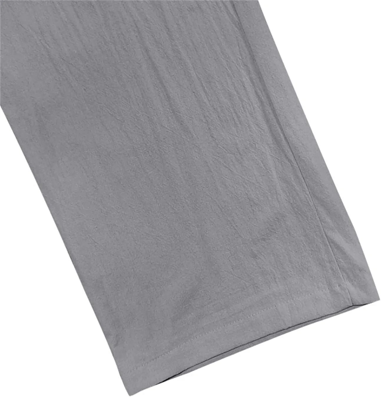 Linen Pants for Men Classic Basic Plain Casual Pants Summer Drawstring Waist Straight Leg Trousers Open Bottom Slacks