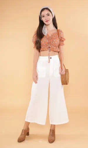 LIV Drawstring Crop Top (Sunkist)