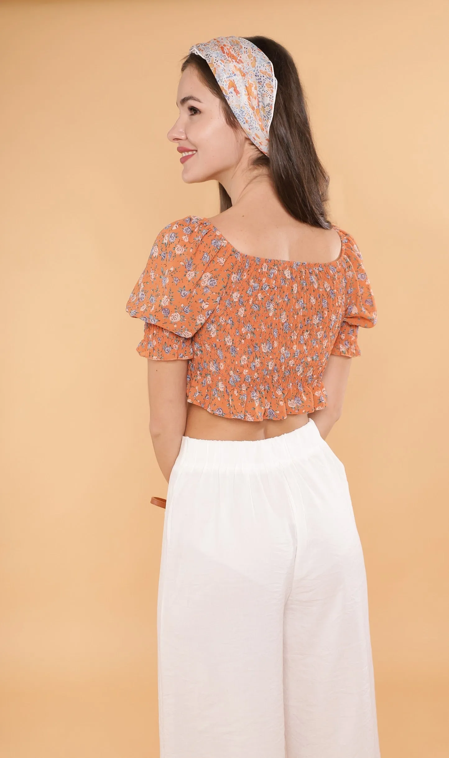 LIV Drawstring Crop Top (Sunkist)