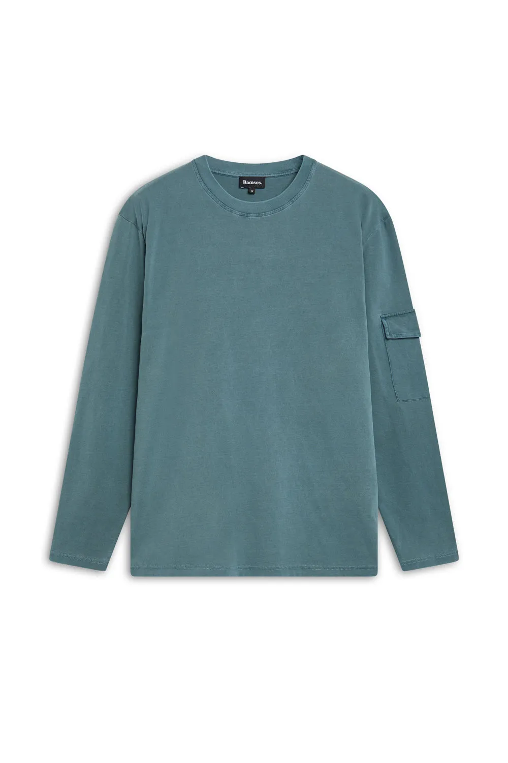 Long Trendy Side Pocket T-Shirt Dark Green