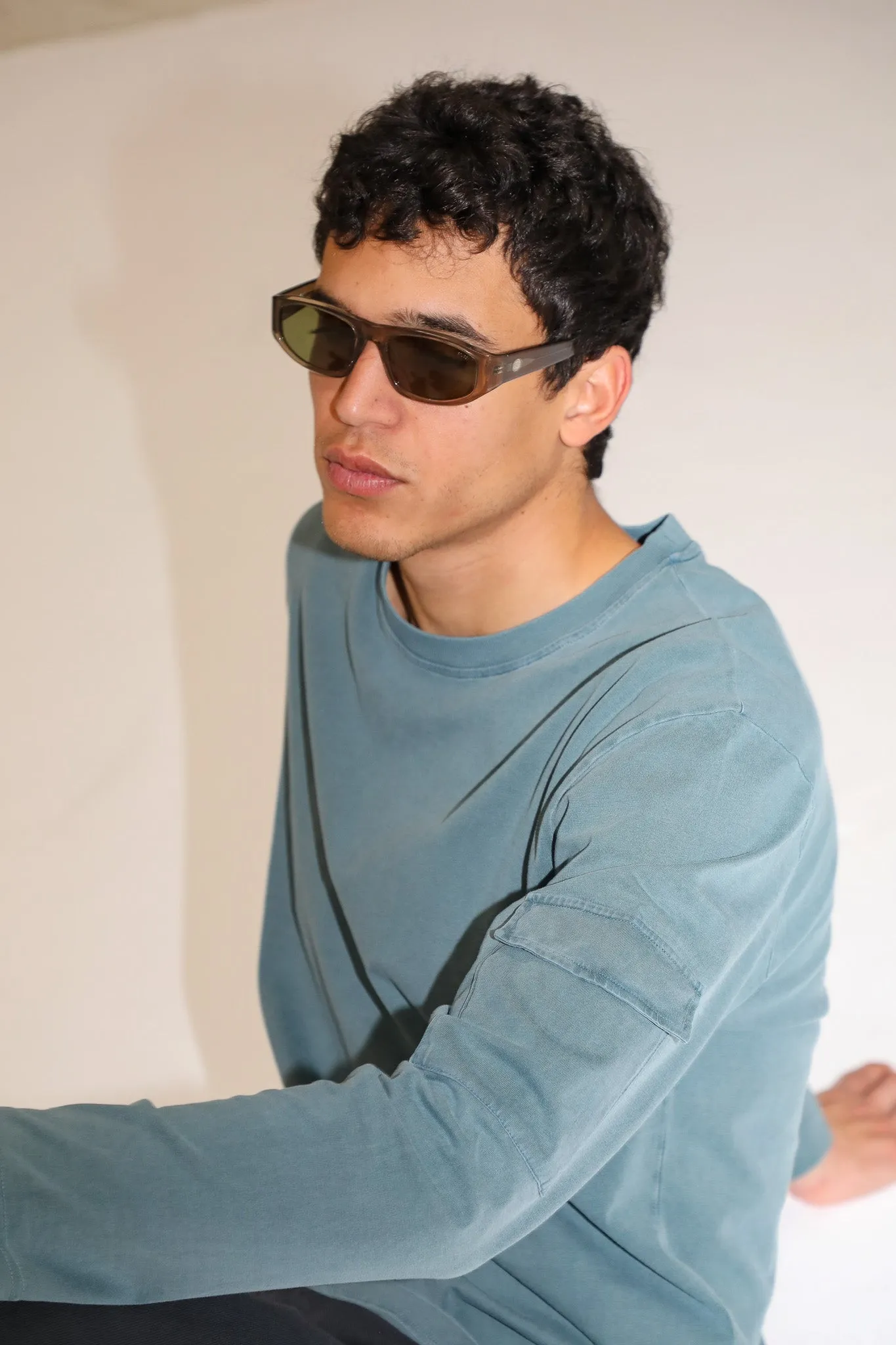 Long Trendy Side Pocket T-Shirt Dark Green
