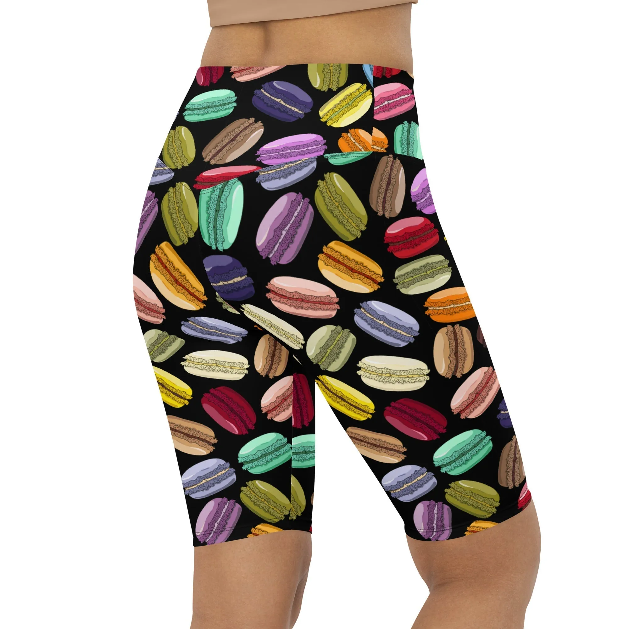 Macaroons Pattern Biker Shorts