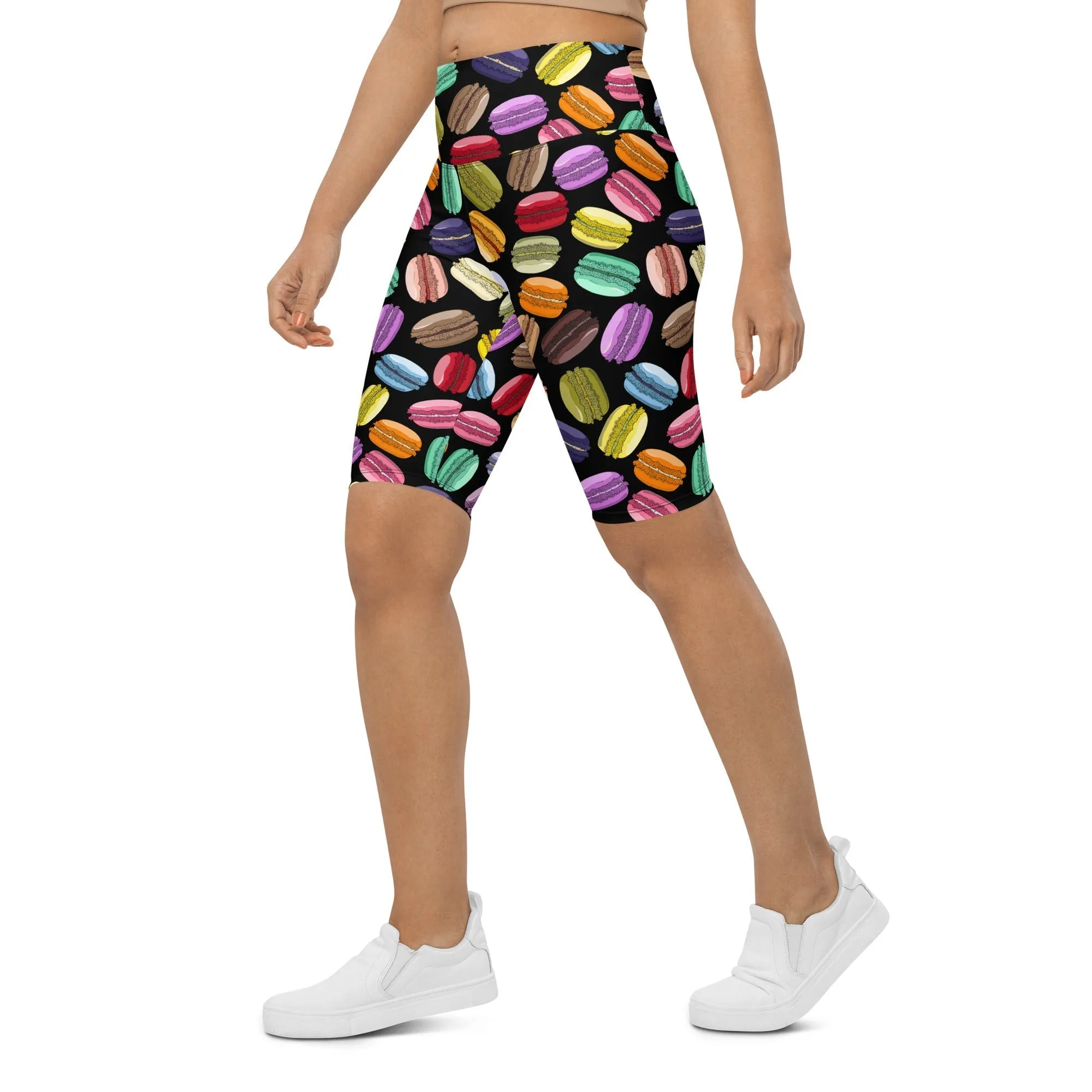 Macaroons Pattern Biker Shorts