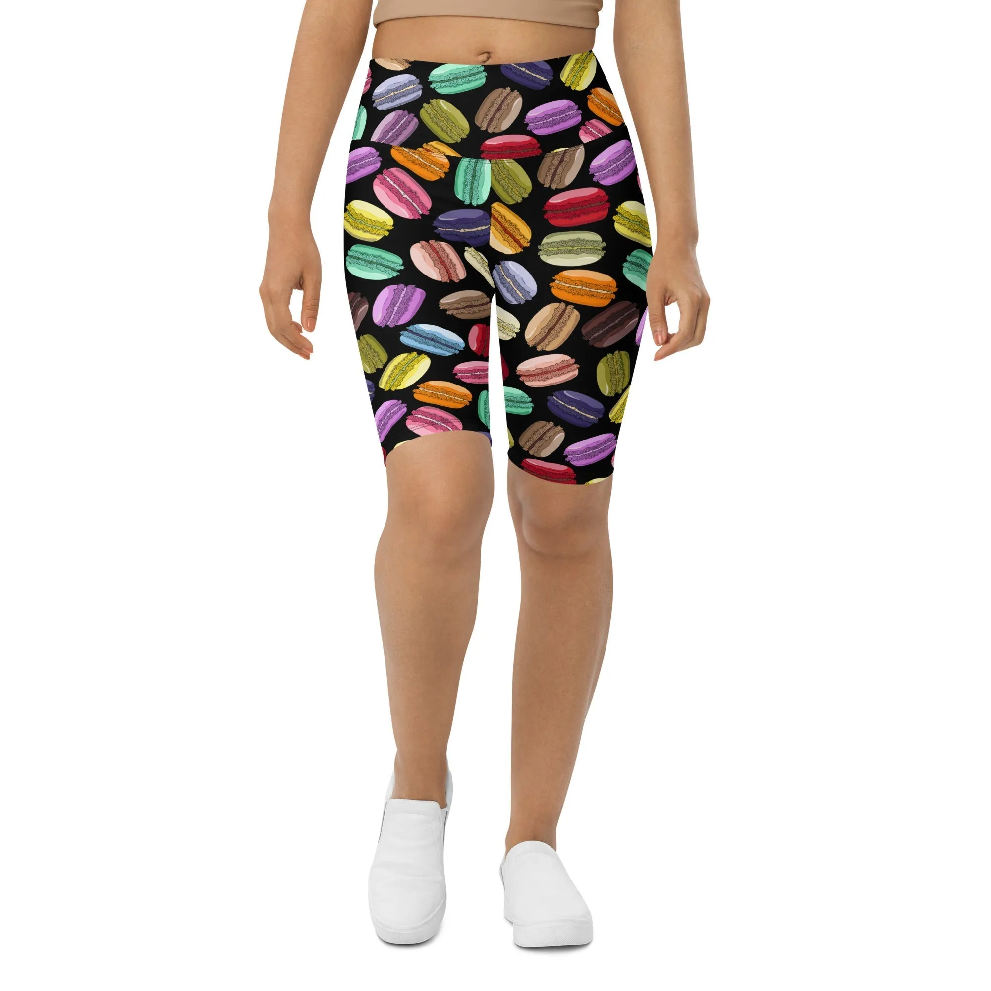 Macaroons Pattern Biker Shorts