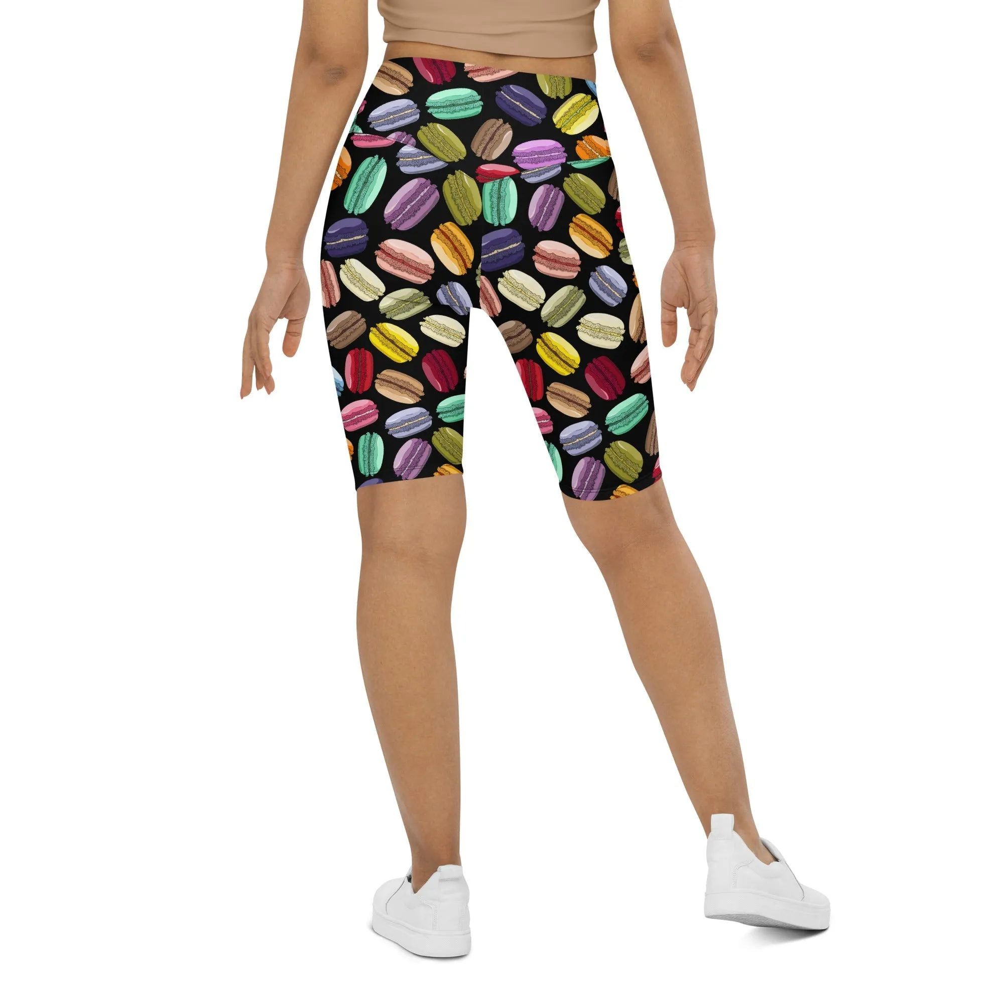 Macaroons Pattern Biker Shorts