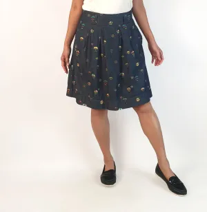 Made590 denim skirt with cute hot air balloon print size S