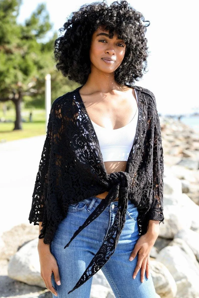 Magnolia Lace Tie Front Cover Up - 5 Colors