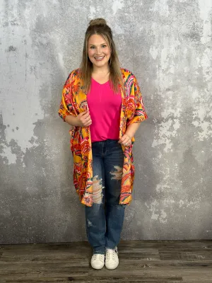 Mango Tango Cinched Waist Kimono