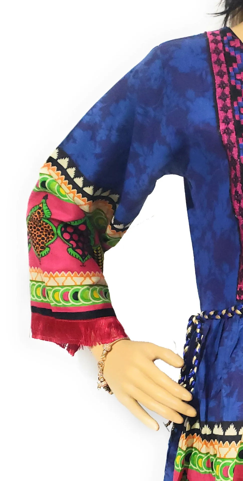 MariaKinz Tunics Ethnic Style One size Bohemian Tops Blue Pattern