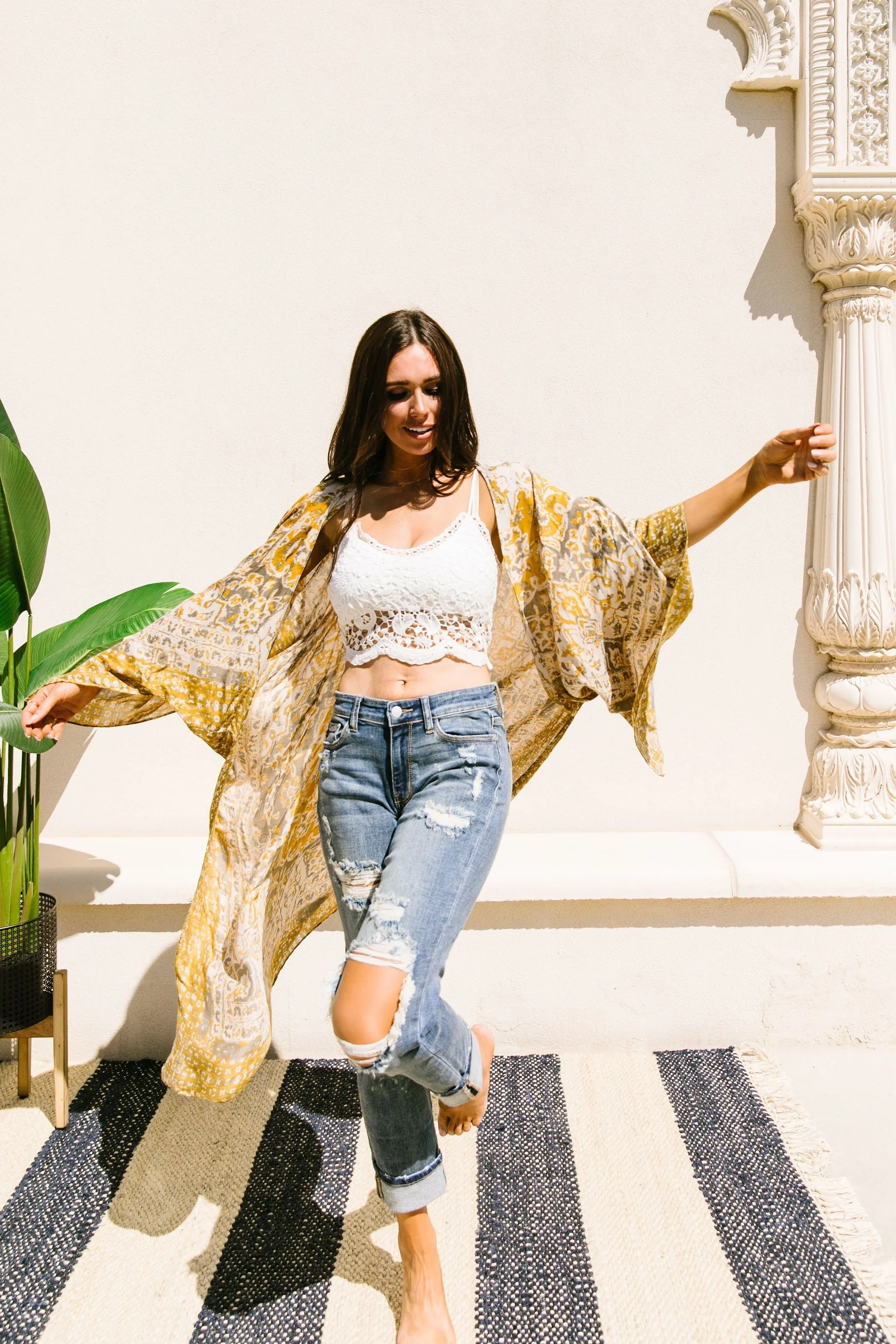 Marvelous Mandala Kimono In Gold