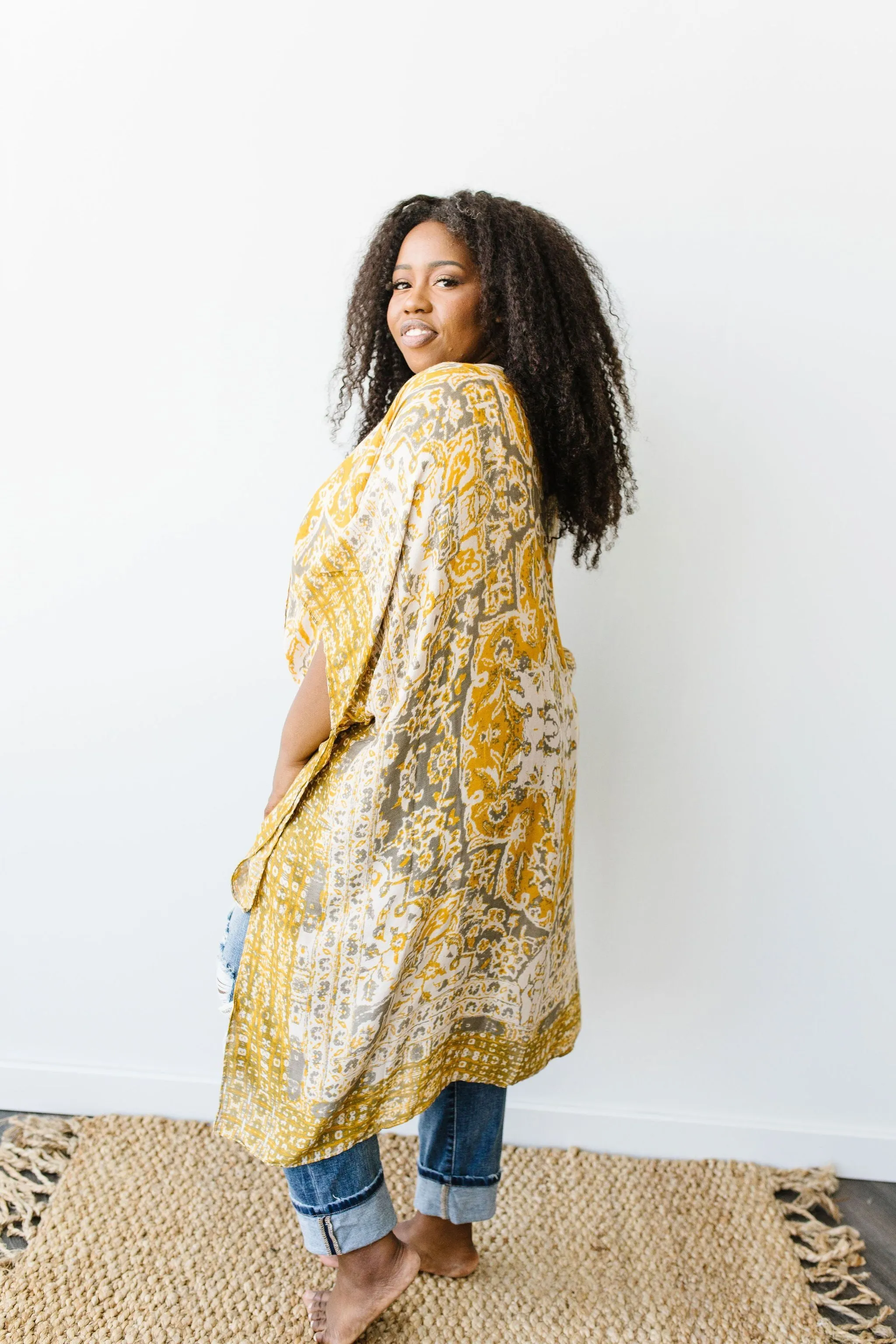 Marvelous Mandala Kimono In Gold
