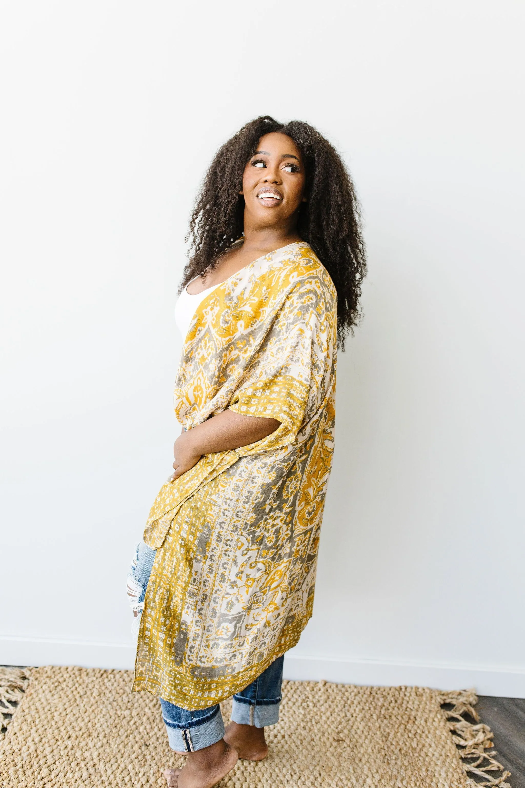 Marvelous Mandala Kimono In Gold