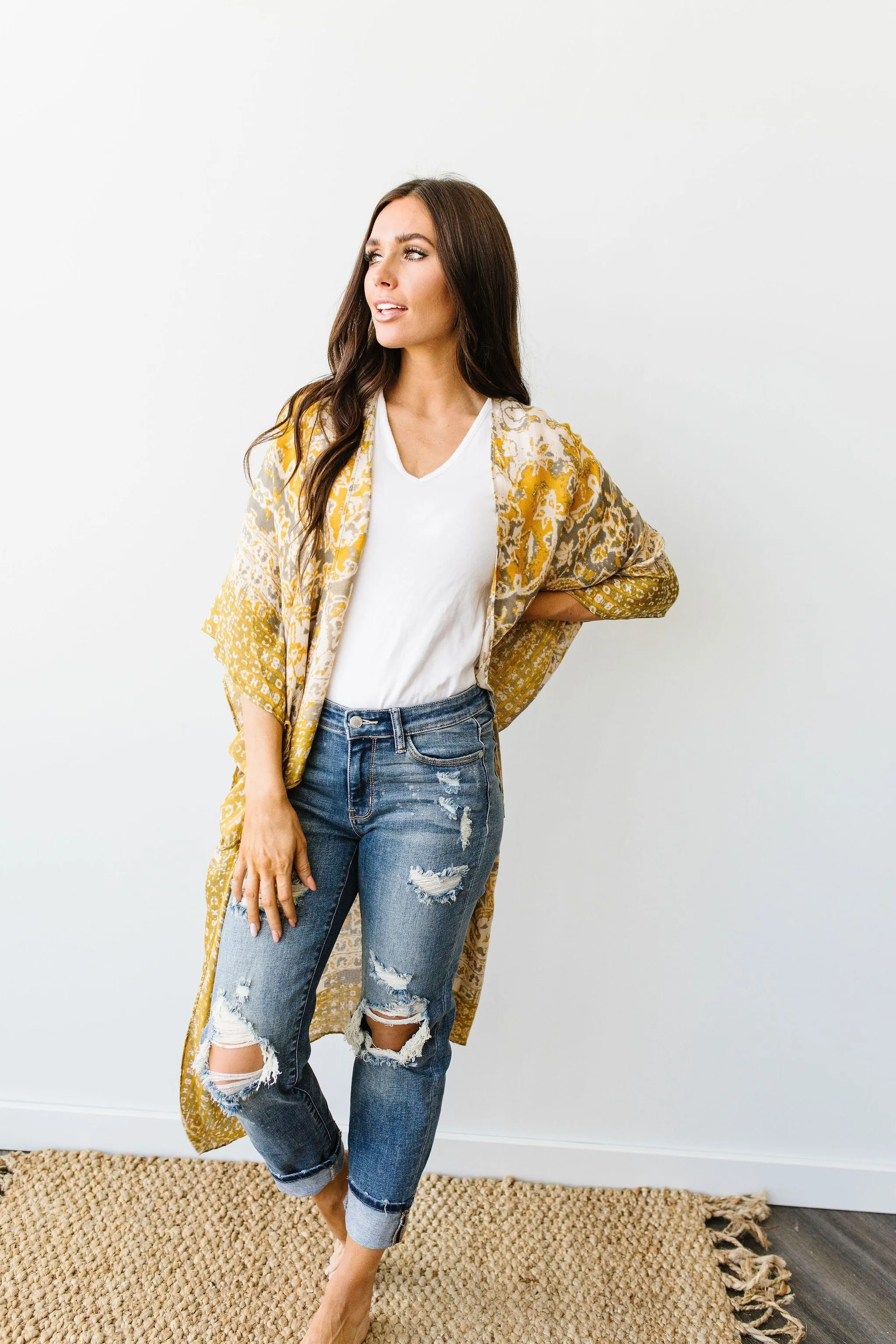 Marvelous Mandala Kimono In Gold