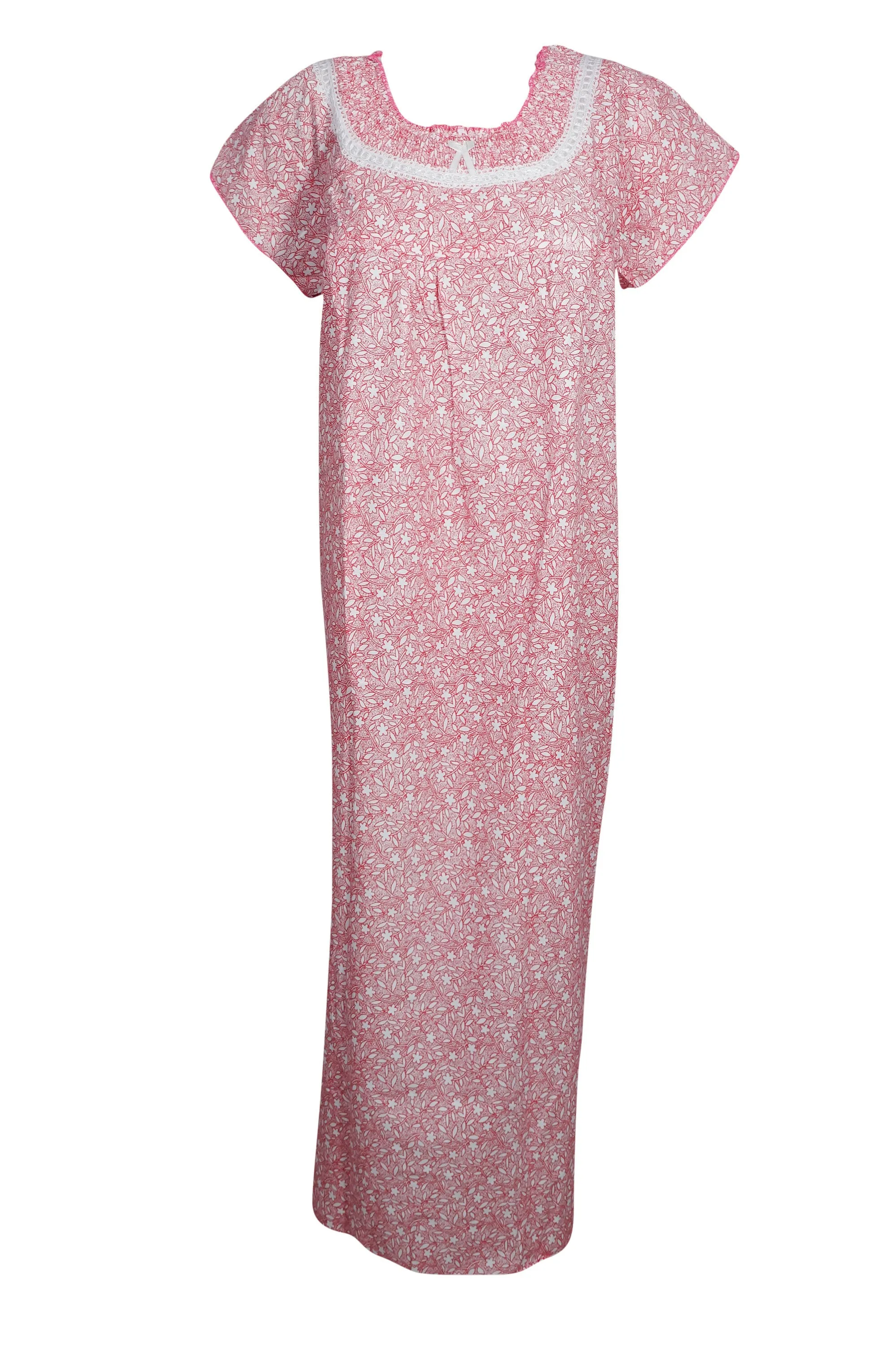 Maxi Caftan Dress, Kaftan, Pink White Floral Printed M