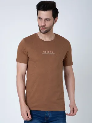 Men Jaquard Brown T-Shirt