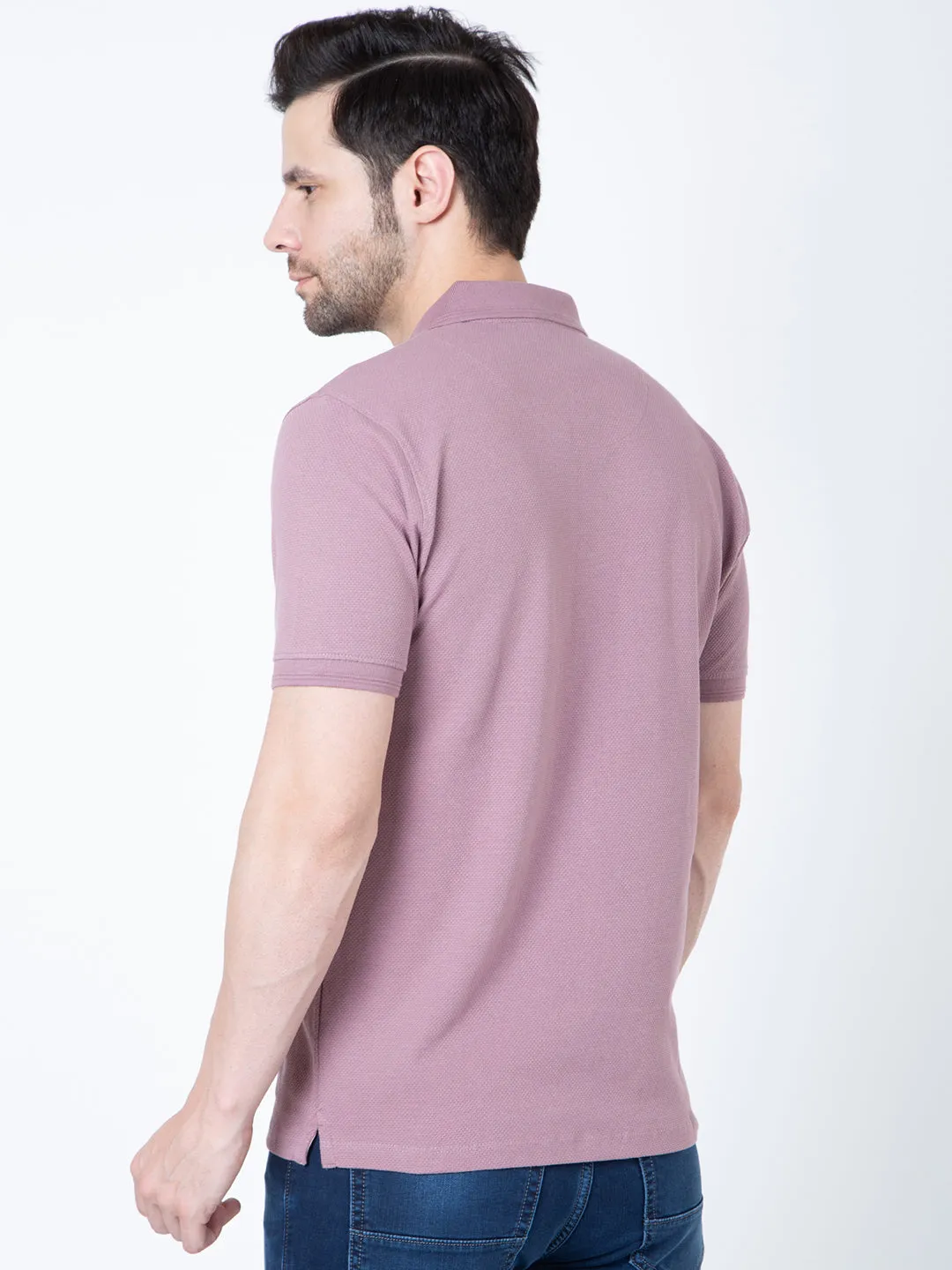 Men Polo Popcorn Wine T-Shirt