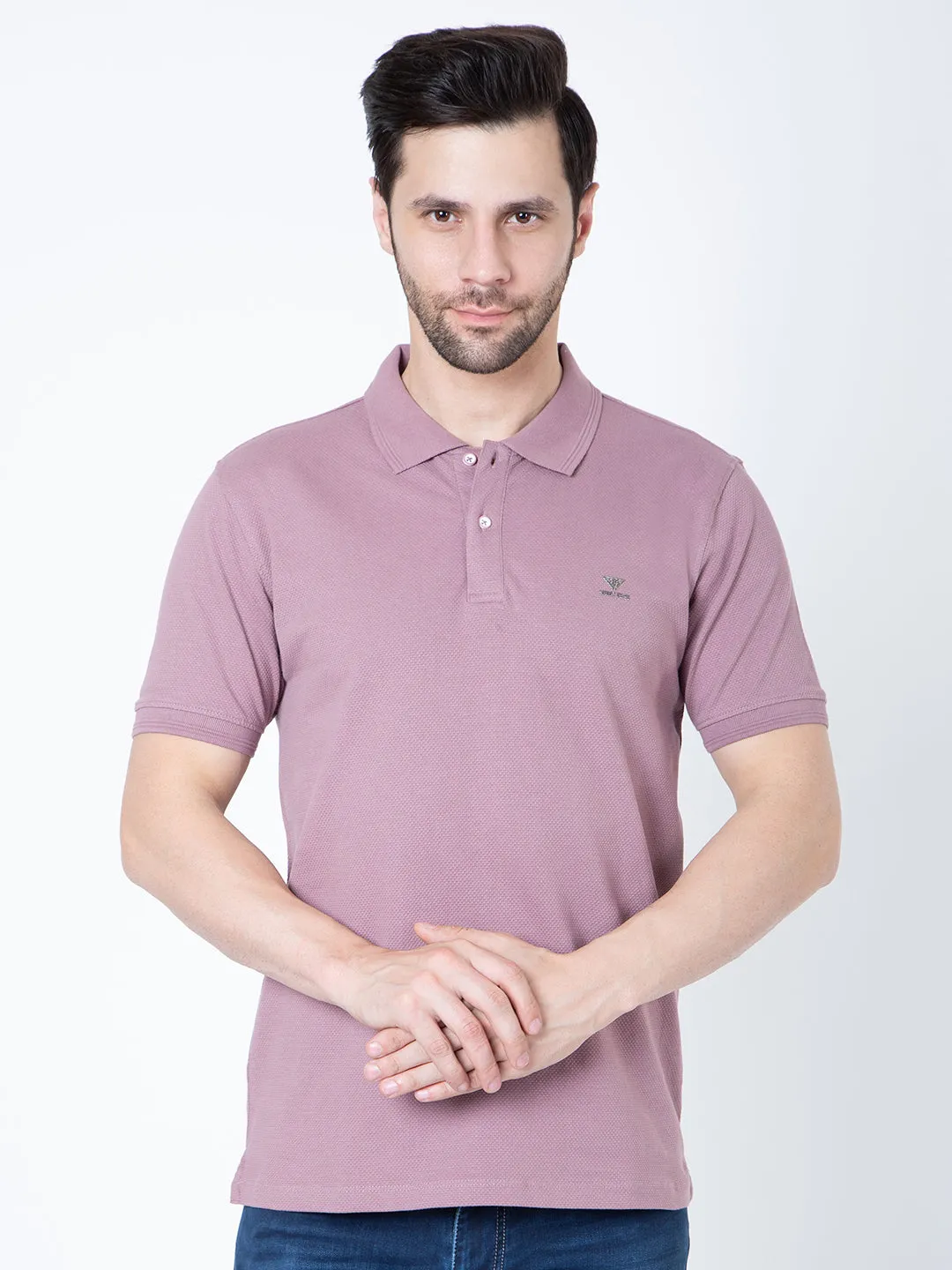 Men Polo Popcorn Wine T-Shirt