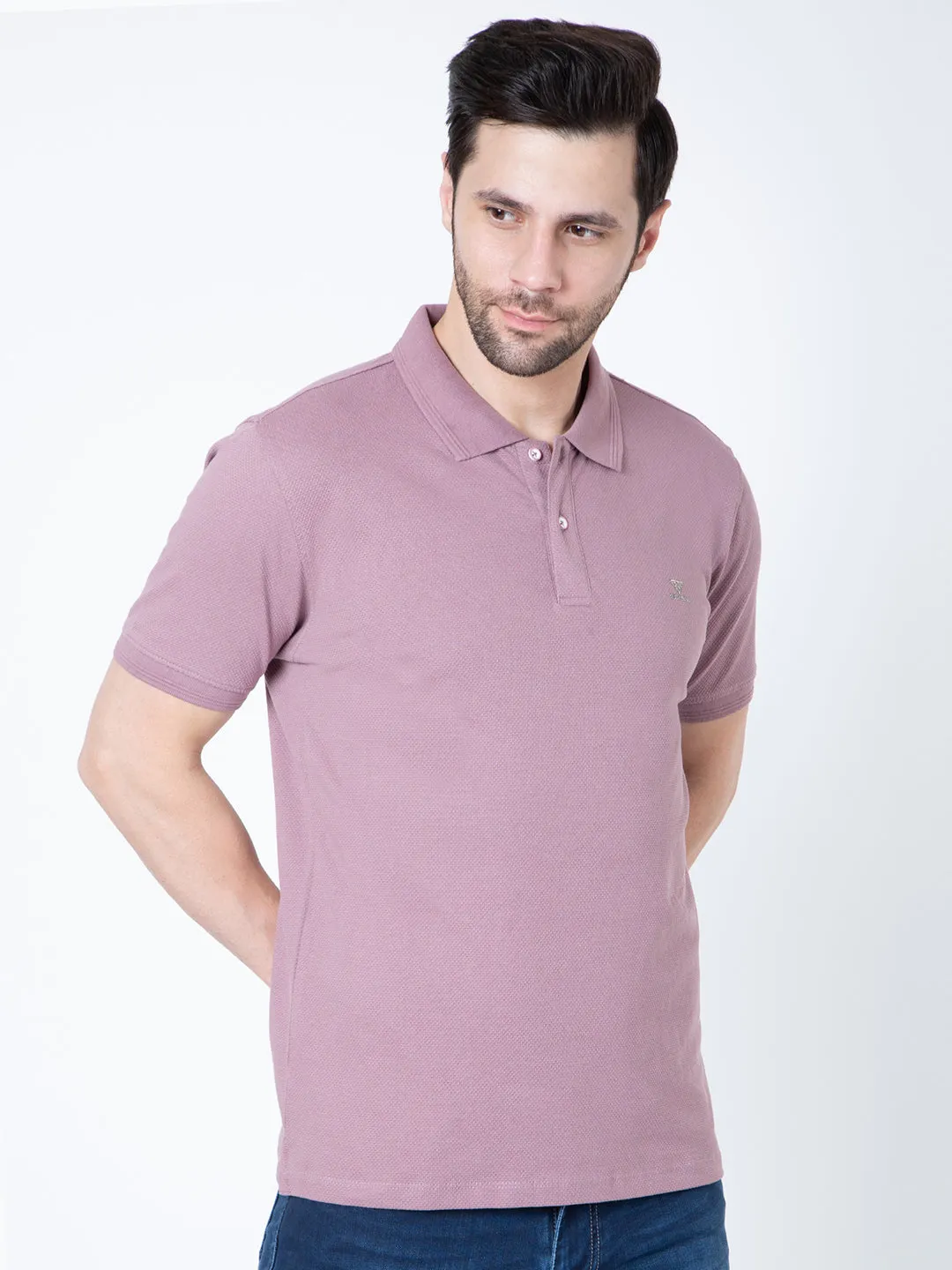 Men Polo Popcorn Wine T-Shirt