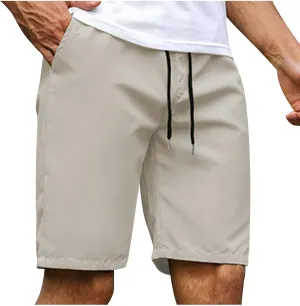 Mens Bermuda Shorts Summer Casual Short Length Trousers Running Shorts Half Pants with Pockets for Gym Sports Work Cycling