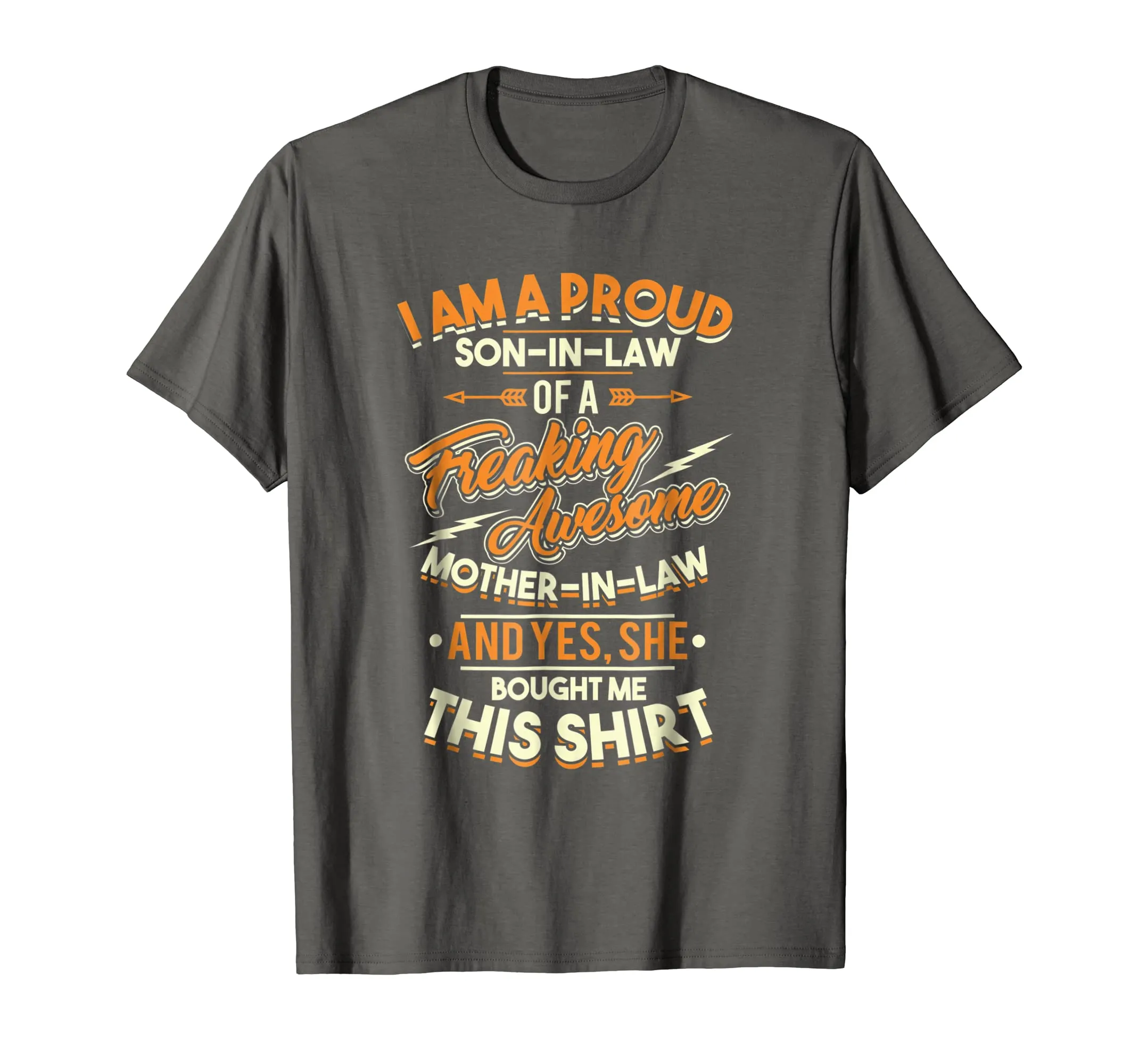 Mens Proud Son In Law Of A Freaking Awesome Mother In Law T-Shirt