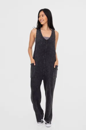 MQTIME  -  Mono B Mineral-Washed V Neck Overalls with Pockets