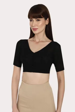 Naidu Hall Round neck long sleeve blouse - Black