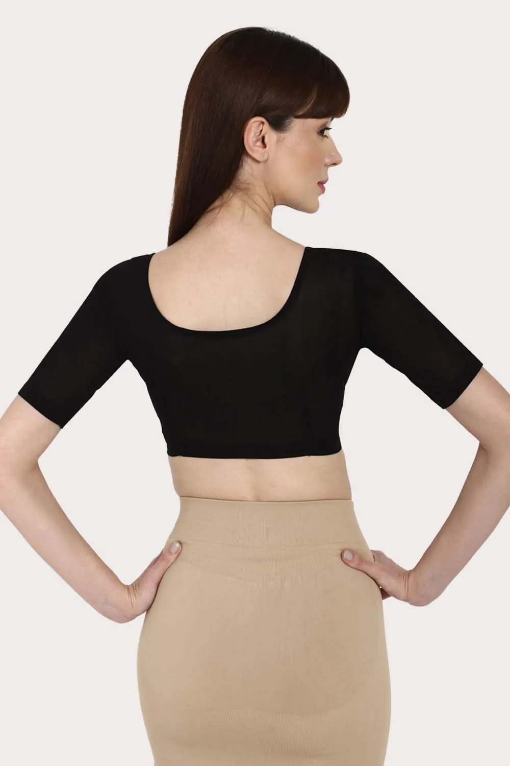 Naidu Hall Round neck long sleeve blouse - Black