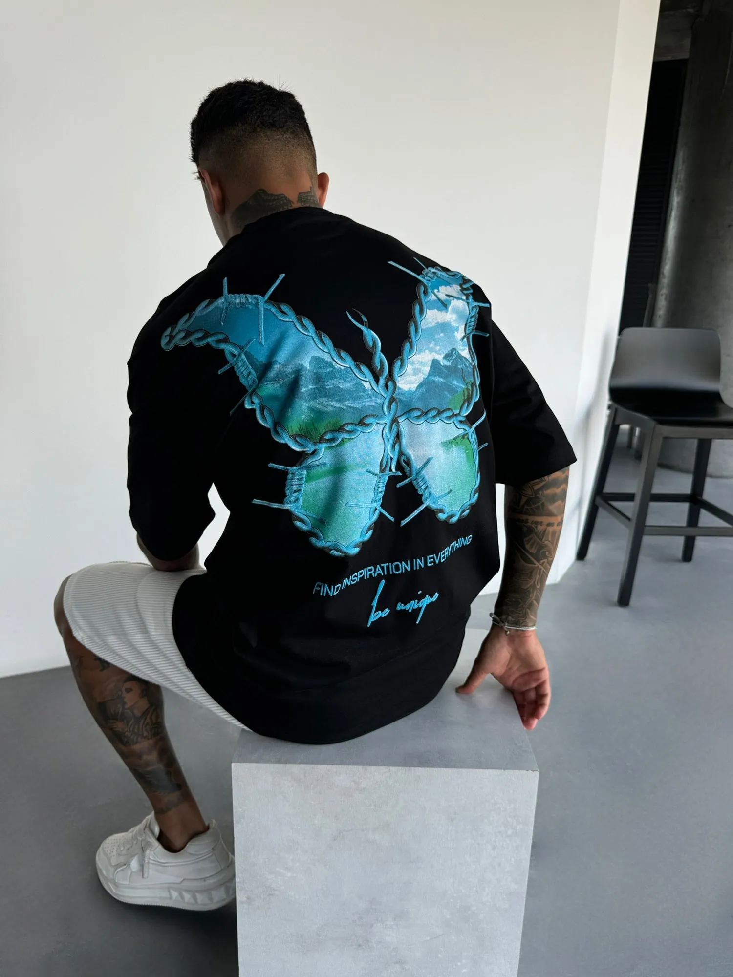Oversize Be Unique T-Shirt - Black