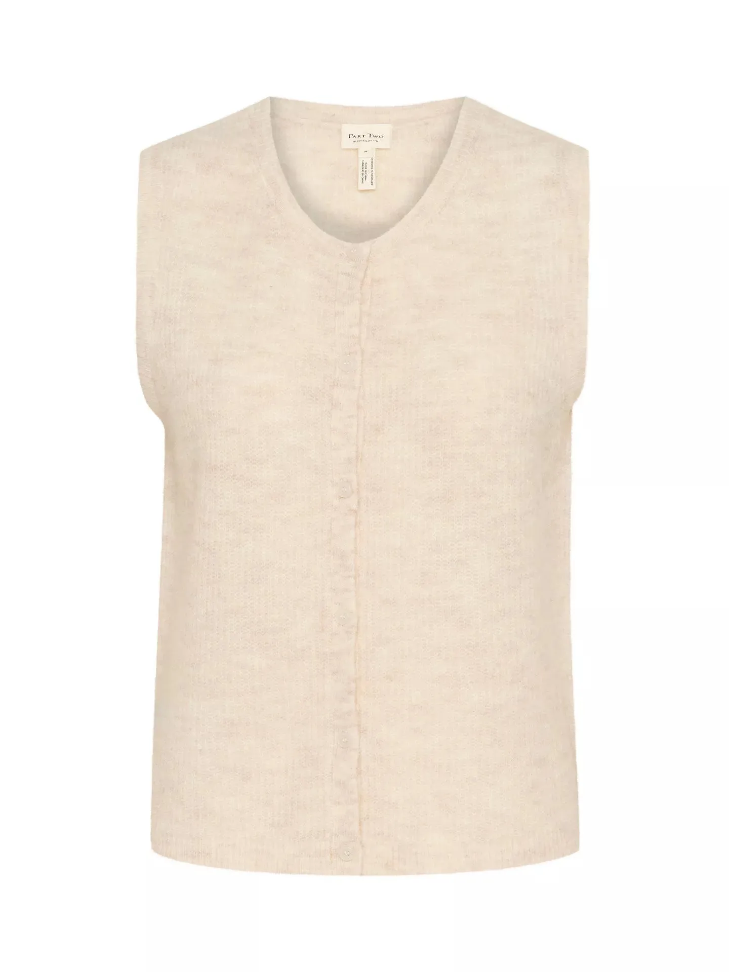 Part Two Pimira knitted button waistcoat Birch Melange