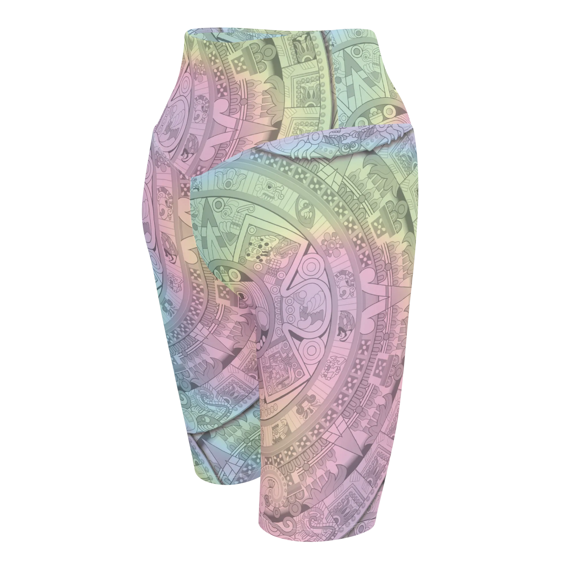 Pastel Aztec Calendar - Bike Shorts