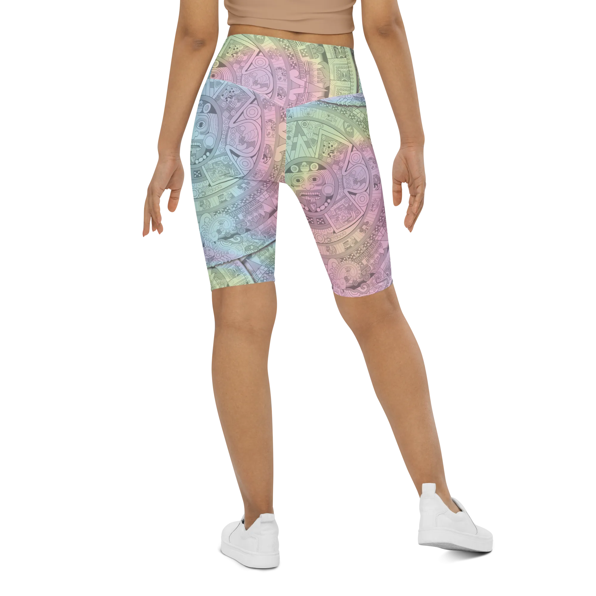Pastel Aztec Calendar - Bike Shorts