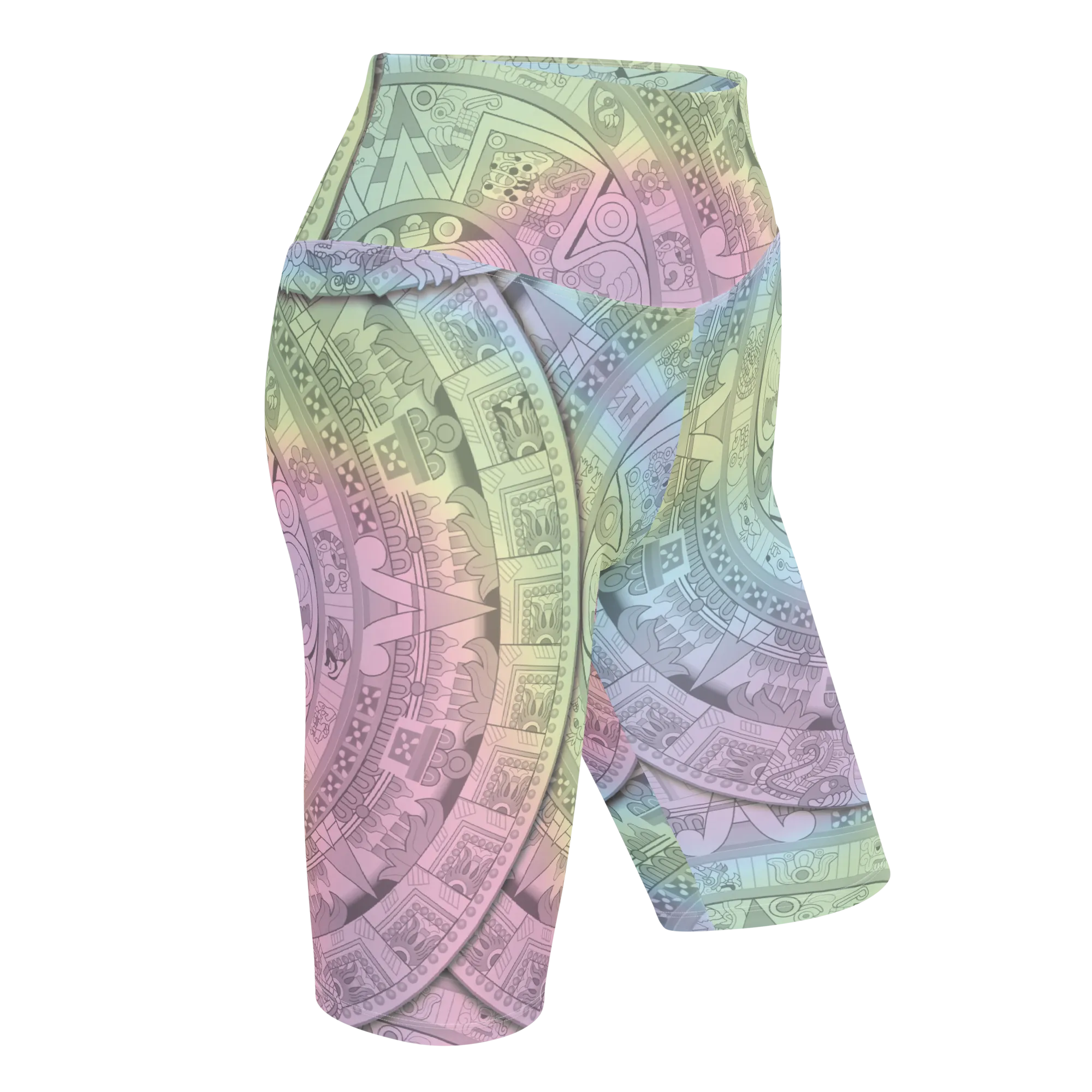 Pastel Aztec Calendar - Bike Shorts