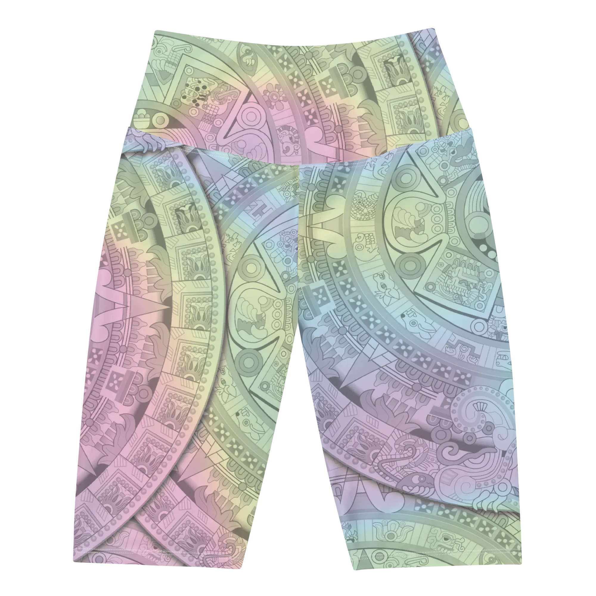 Pastel Aztec Calendar - Bike Shorts