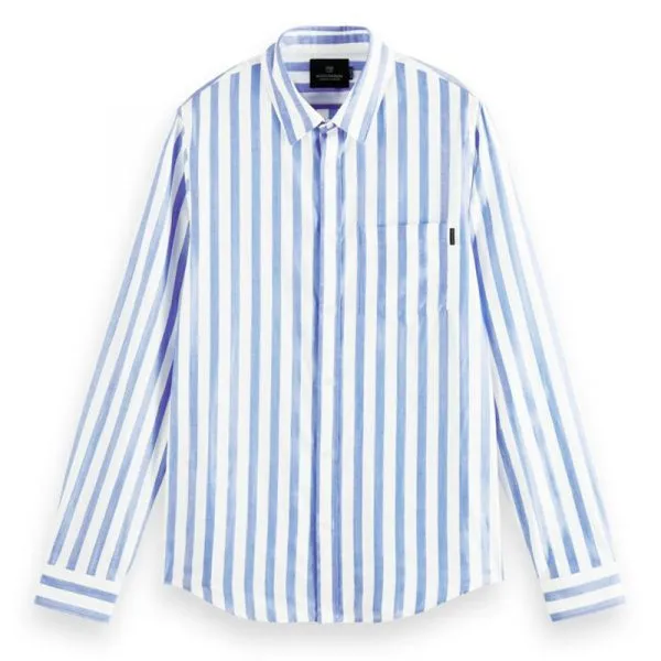 Patterned Relaxed-Fit Cotton Shirt (Stripe)