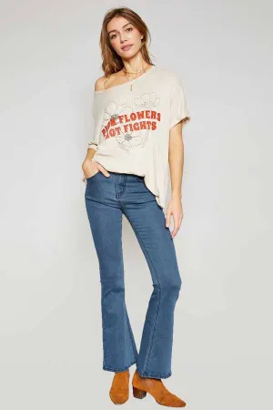 Pick Flowers Not Fights Waffle Tee