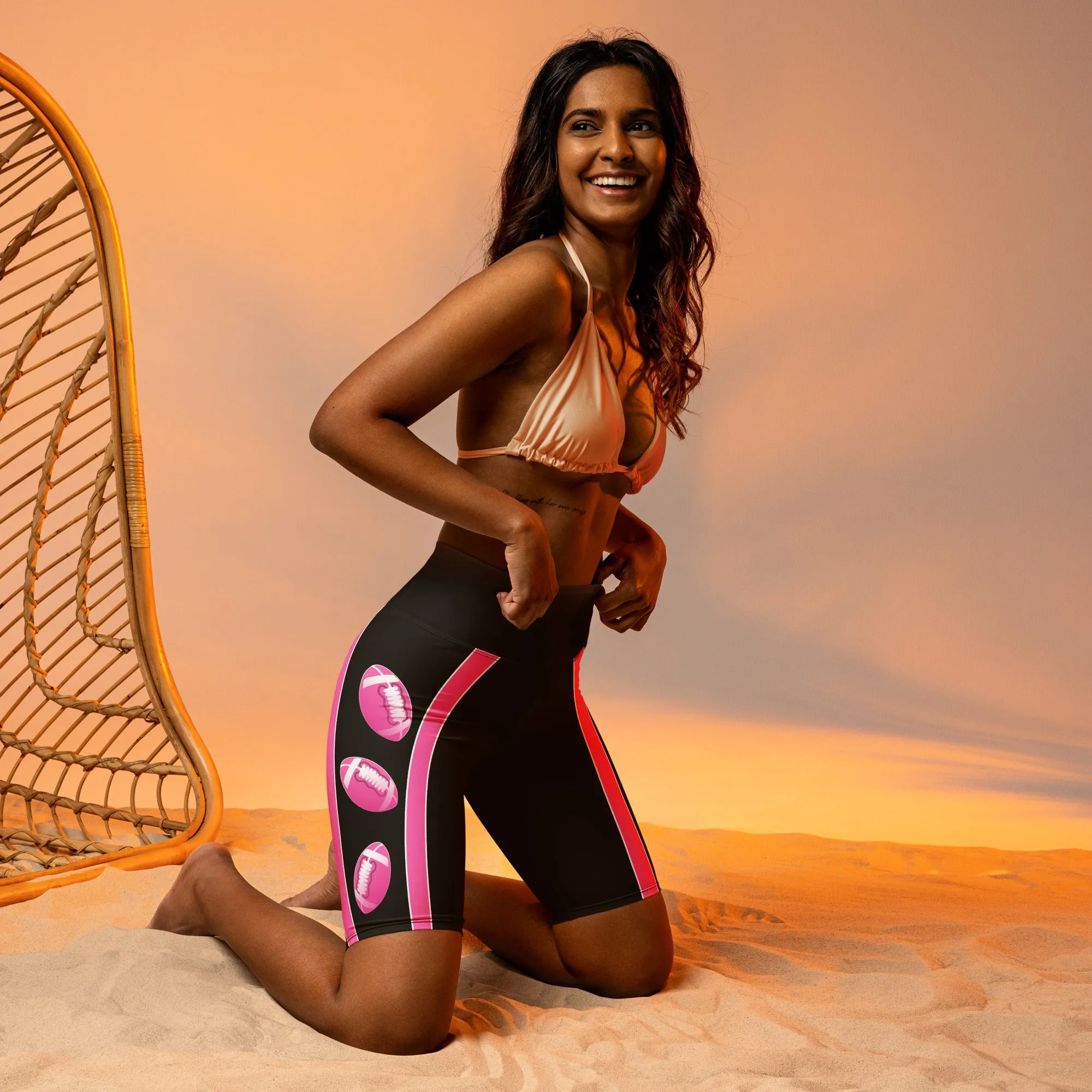 Pink Football Biker Shorts