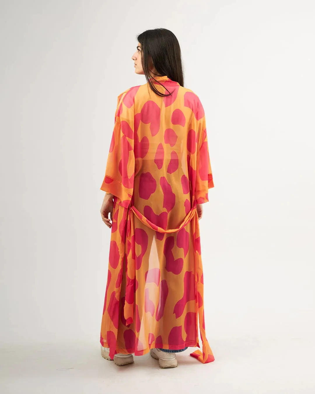 Pink Giraffe - Chiffon Kimono - The Makeovr