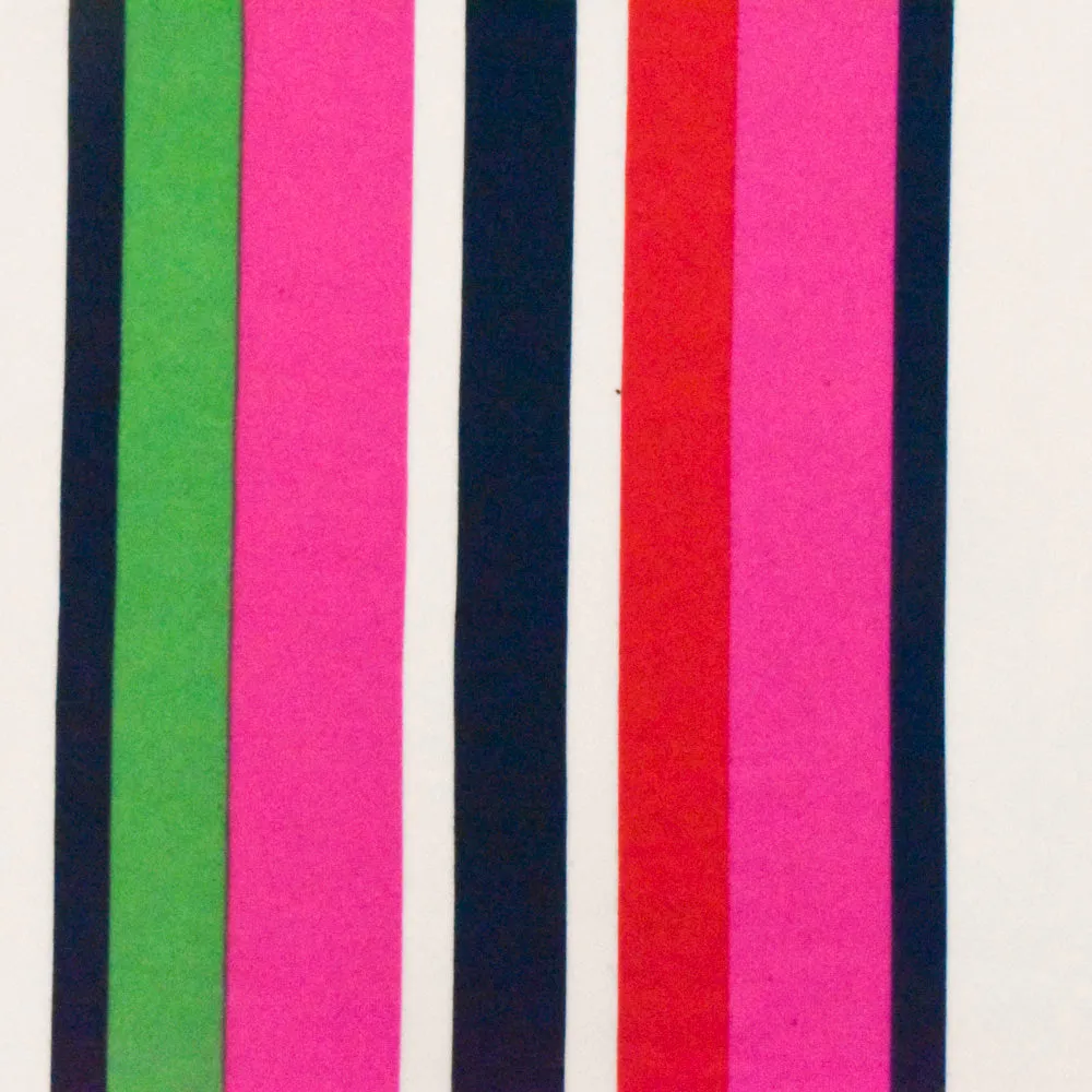 Pink-Green-Multi Stripe Printed Double Brushed ITY Jersey Knit Fabric