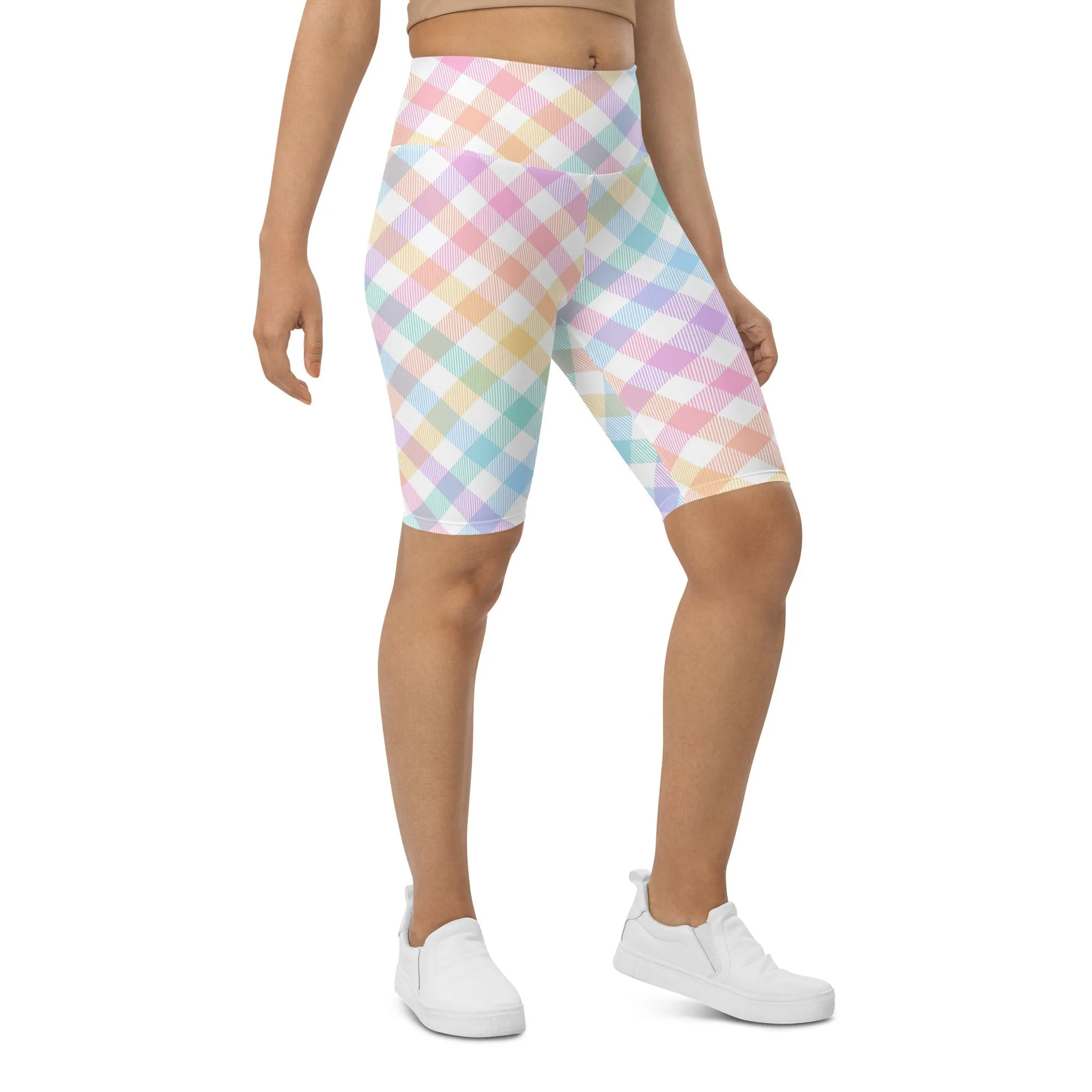 Plaid Easter Biker Shorts