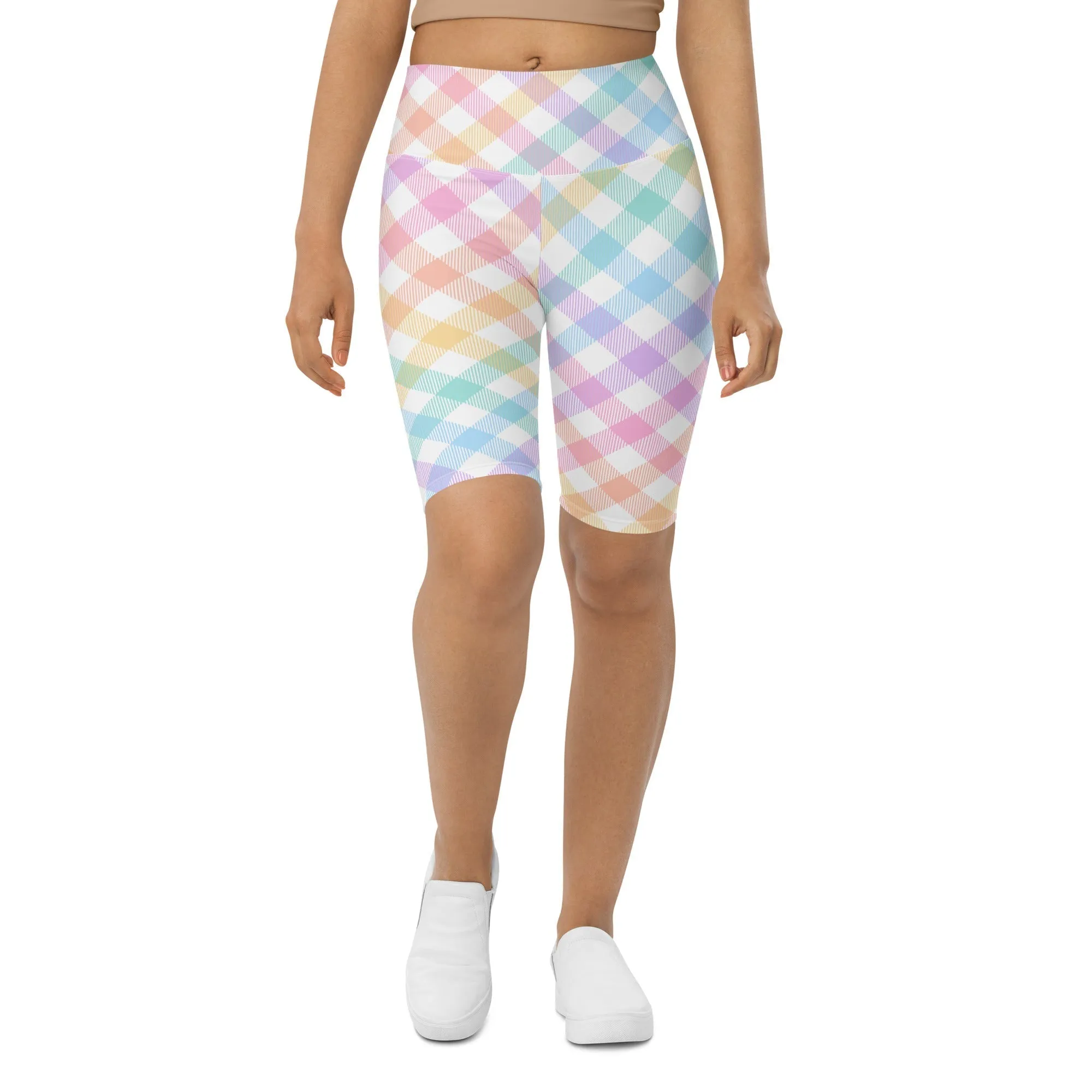 Plaid Easter Biker Shorts