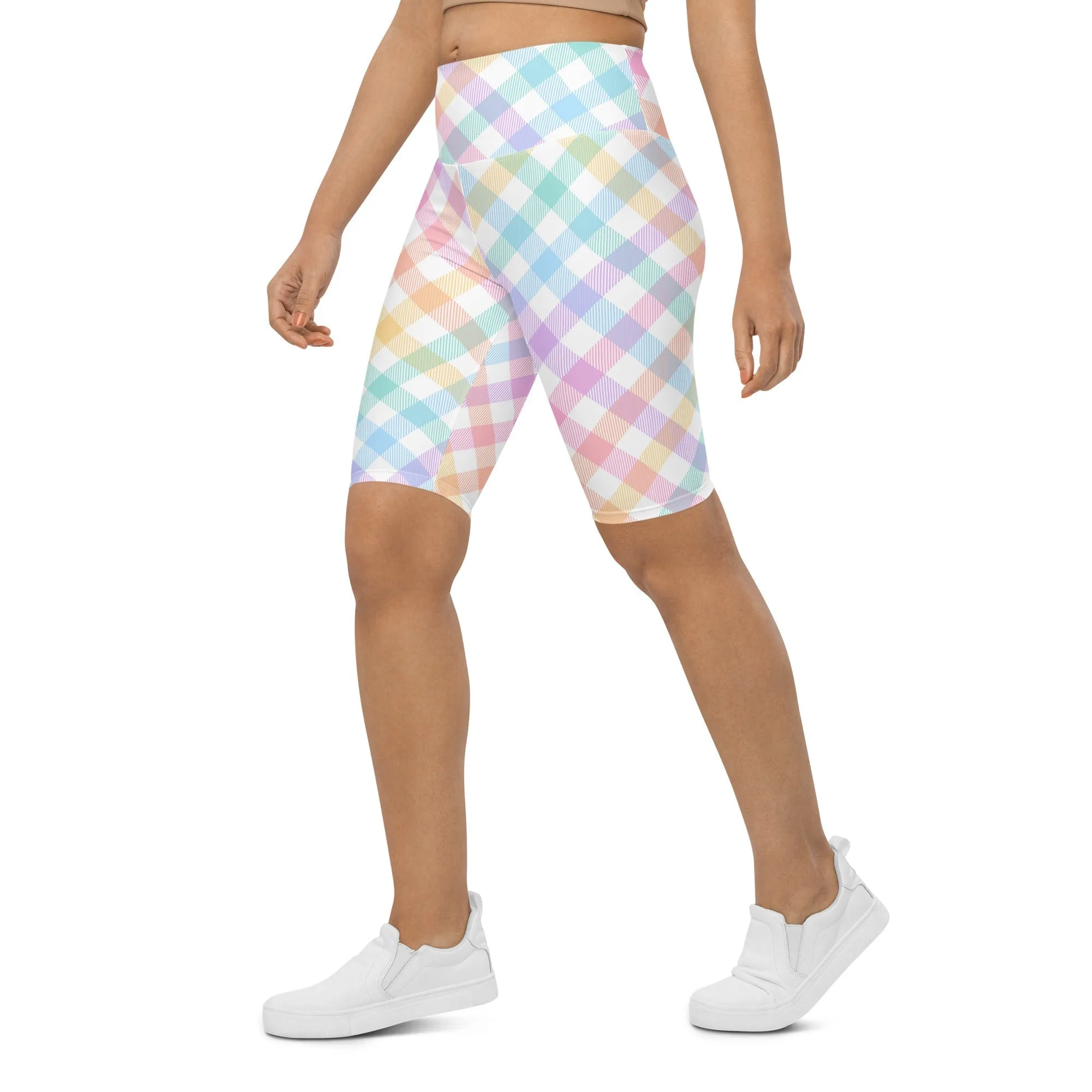 Plaid Easter Biker Shorts