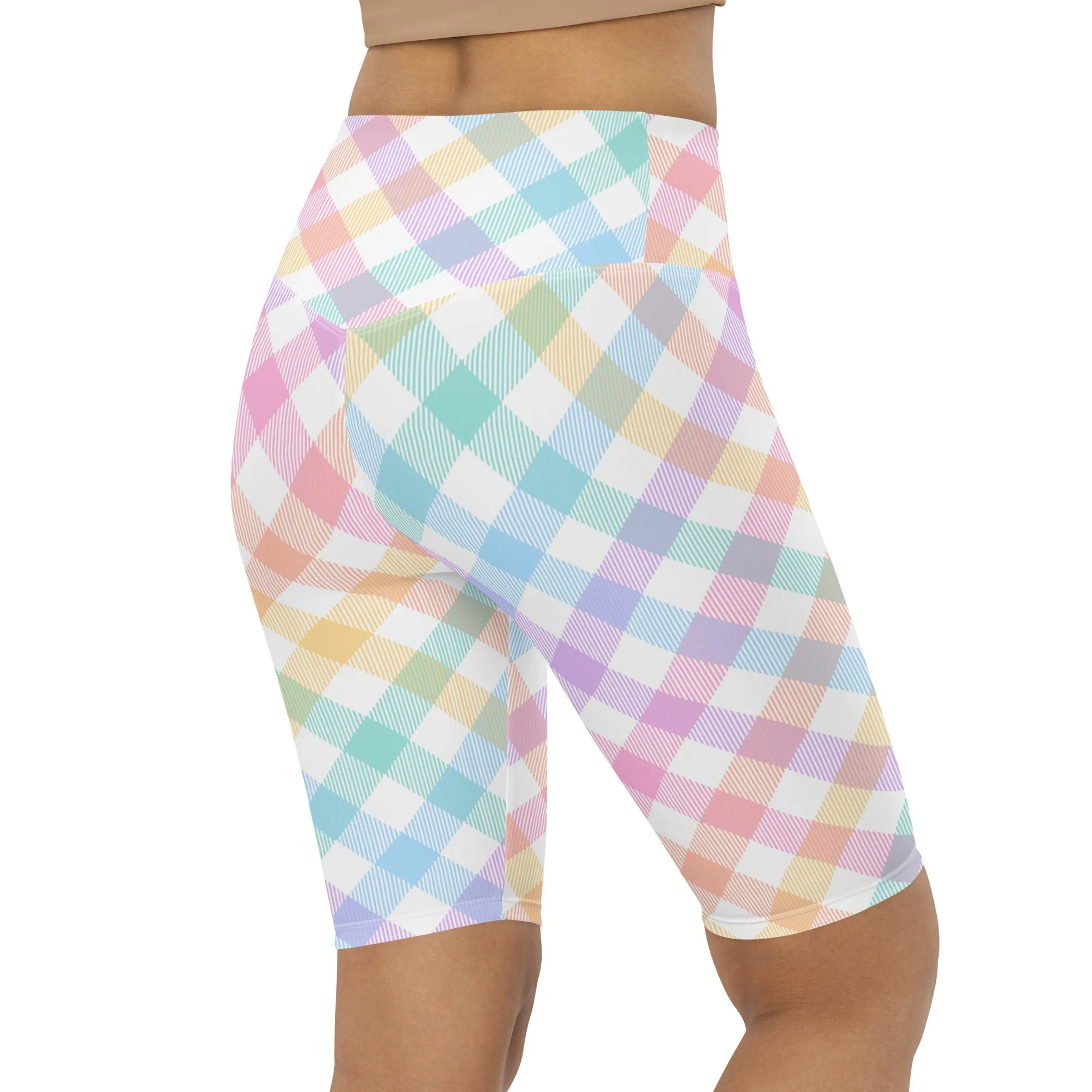 Plaid Easter Biker Shorts